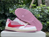 Authentic Travis Scott x Air Jordan 1 Low GS Sail/Shy Pink