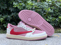 Authentic Travis Scott x Air Jordan 1 Low GS Sail/Shy Pink