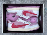 Authentic Travis Scott x Air Jordan 1 Low GS Sail/Shy Pink