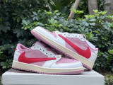 Authentic Travis Scott x Air Jordan 1 Low GS Sail/Shy Pink