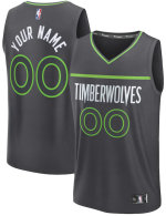 Men's Minnesota Timberwolves Fanatics Anthracite Fastbreak Custom Jersey - Statement Edition
