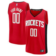 Men's Houston Rockets Fanatics Red Fast Break Custom Jersey - Icon Edition
