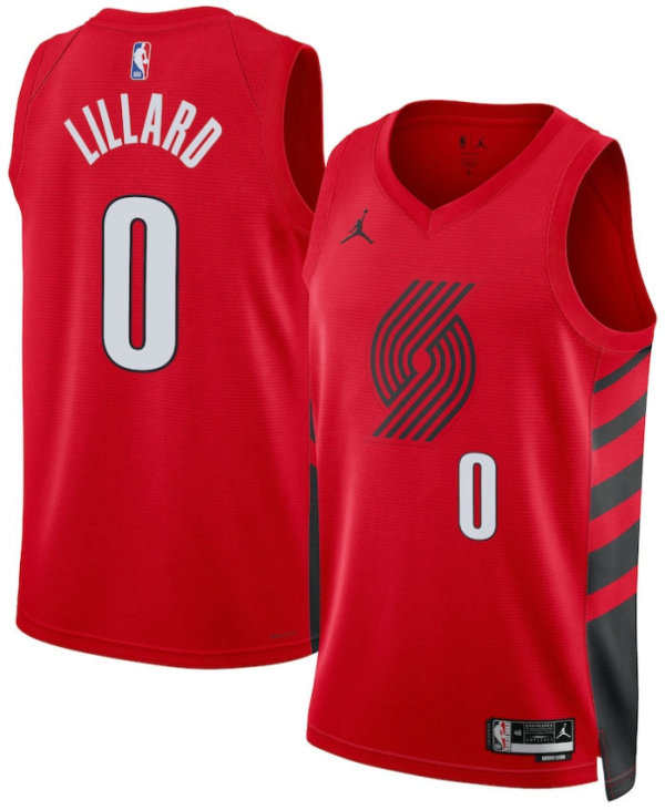 Unisex Portland Trail Blazers Damian Lillard Jordan Brand Red Swingman Jersey - Statement Edition