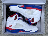 Authentic Air Jordan 5 White/Blue/Black/
