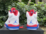 Authentic Air Jordan 5 White/Blue/Black/