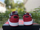 Authentic Air Jordan 1 Low OG Black Muslin Varsity Red