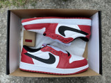 Authentic Air Jordan 1 Low OG Black Muslin Varsity Red
