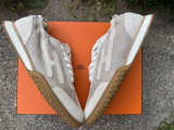 Hermes Sneaker Homme Jet Chevre Velours White