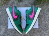 Authentic Air Jordan 1 Low GS Malachite/Fir/Pink Blast/Coconut Milk