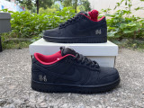 Authentic Supreme x Nike SB Dunk Low Black/Red/White