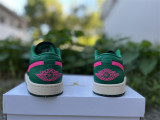 Authentic Air Jordan 1 Low GS Malachite/Fir/Pink Blast/Coconut Milk