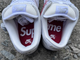 Authentic Supreme x Nike SB Dunk Low White/Silver