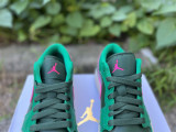 Authentic Air Jordan 1 Low GS Malachite/Fir/Pink Blast/Coconut Milk
