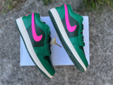 Authentic Air Jordan 1 Low GS Malachite/Fir/Pink Blast/Coconut Milk