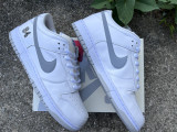 Authentic Supreme x Nike SB Dunk Low White/Silver