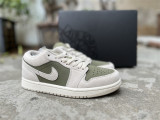 Authentic Air Jordan 1 Low GS Green/Grey