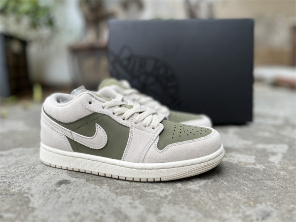 Authentic Air Jordan 1 Low Green/Grey