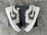 Authentic Air Jordan 1 Low GS Green/Grey