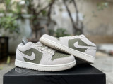 Authentic Air Jordan 1 Low GS Green/Grey