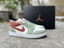 Authentic Air Jordan 1 Low GS Sail/Red/Green Authentic Air Jordan 1 Low GS Sail/Red/Green