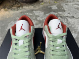 Authentic Air Jordan 1 Low GS Sail/Red/Green