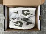 Authentic Air Jordan 1 Low GS Green/Grey