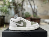 Authentic Air Jordan 1 Low GS Green/Grey