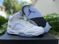Authentic Air Jordan 5 Silver/White