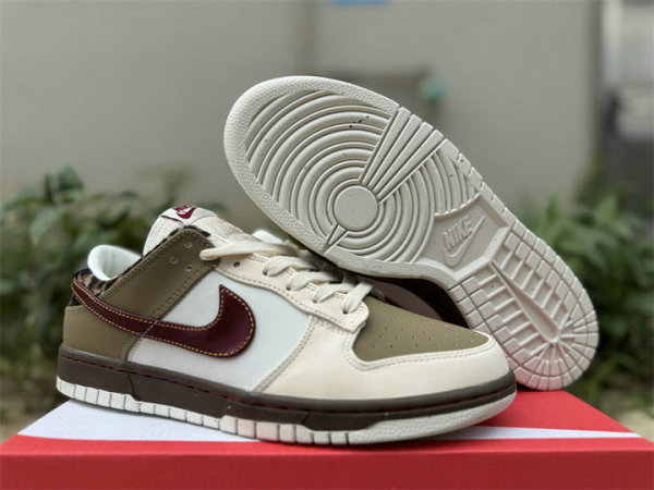 Authentic Nike SB Dunk Low White/Red/Brown