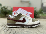 Authentic Nike SB Dunk Low White/Red/Brown