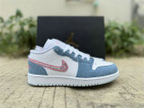 Authentic Air Jordan 1 Low Cobalt Bliss/Pink Glow/White