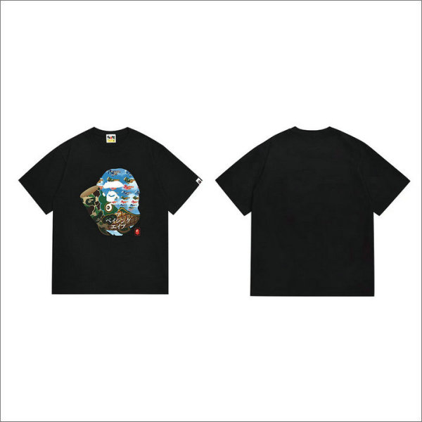 Bape Short Round Collar T-shirt S-XXL (63)