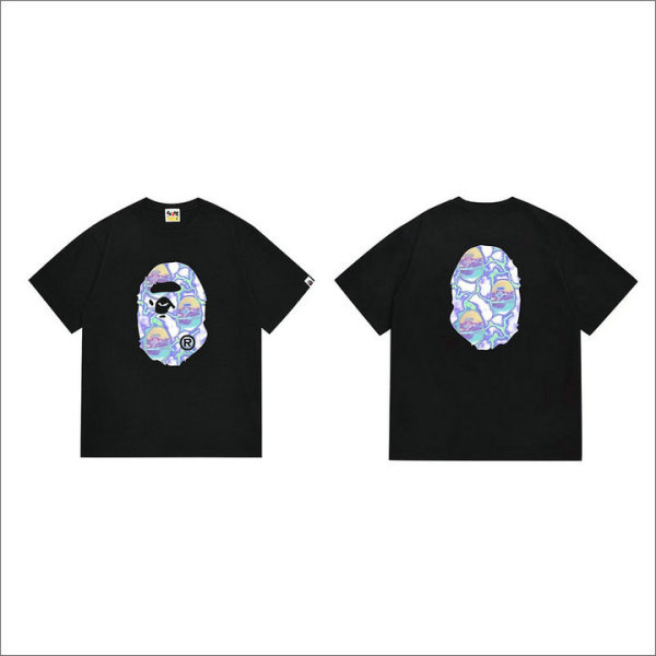 Bape Short Round Collar T-shirt S-XXL (114)
