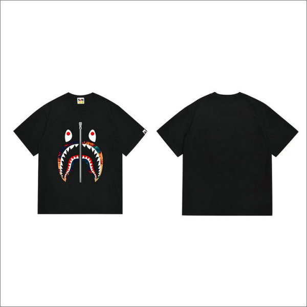 Bape Short Round Collar T-shirt S-XXL (100)