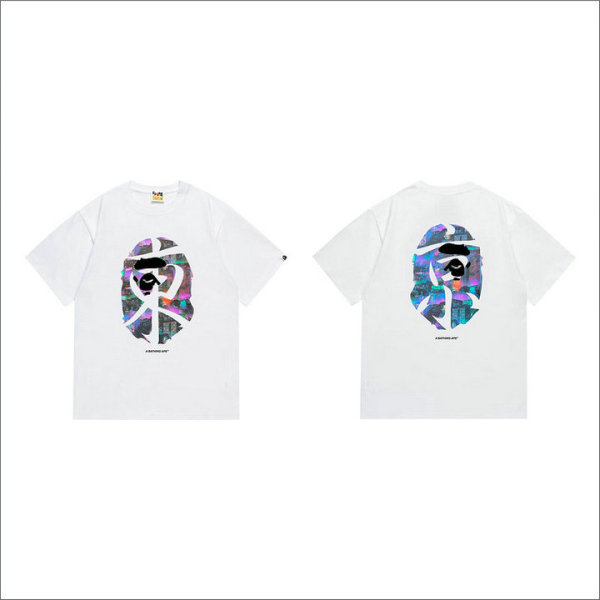 Bape Short Round Collar T-shirt S-XXL (96)