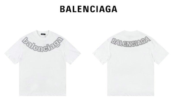 Balenciaga Short Round Collar T-shirt S-XL (2)