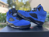 Authentic Air Jordan 5 Blue Suede