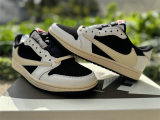 Authentic Travis Scott x Air Jordan 1 Low Black/White/Medium Olive