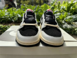 Authentic Travis Scott x Air Jordan 1 Low Black/White/Medium Olive