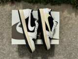 Authentic Travis Scott x Air Jordan 1 Low Black/White/Medium Olive