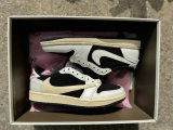 Authentic Travis Scott x Air Jordan 1 Low Black/White/Medium Olive