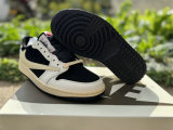 Authentic Travis Scott x Air Jordan 1 Low Black/White/Medium Olive