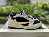 Authentic Travis Scott x Air Jordan 1 Low Black/White/Medium Olive