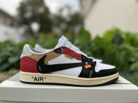 Authentic Travis Scott x OFF-WHITE x Air Jordan 1 Low Black/White/Red