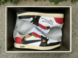 Authentic Travis Scott x OFF-WHITE x Air Jordan 1 Low Black/White/Red