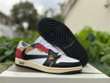 Authentic Travis Scott x OFF-WHITE x Air Jordan 1 Low Black/White/Red