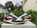 Authentic Travis Scott x OFF-WHITE x Air Jordan 1 Low Black/White/Red
