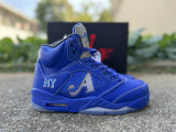 Authentic Awake NY x Air Jordan 5 Racer Blue/Silver