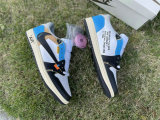 Authentic Travis Scott x OFF-WHITE x Air Jordan 1 Low Black/White/Blue