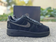 Authentic Nike Air Force 1 JA LUXE Black/Metallic Silver